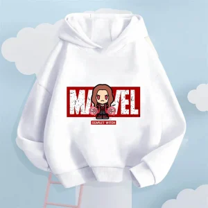 Marvel Avengers Scarlet Witch Cartoon Print Kids' Comfortable Sweatshirt Boys and Girls Autumn and Winter Casual Loose Top